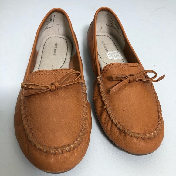 LANDS’ END Women Leather Women’s flat  7M - Picture 2 of 8